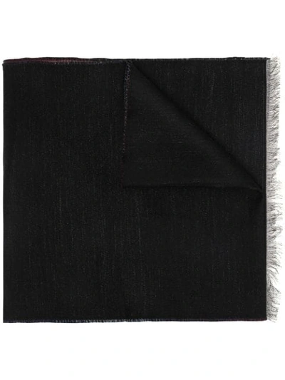 Shop Givenchy Gradient Logo Print Fringed Scarf In Black