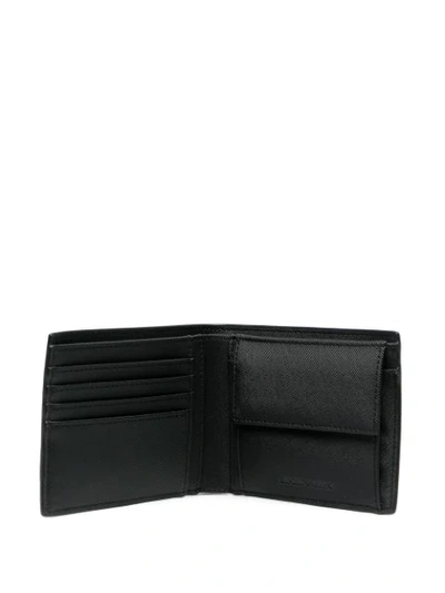 Shop Emporio Armani Logo-plaque Billfold Wallet And Keyring In Black