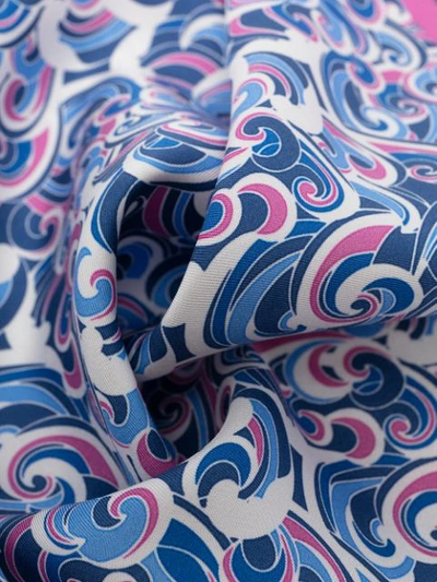 Shop Kiton Abstract-print Silk Handkerchief In Blue