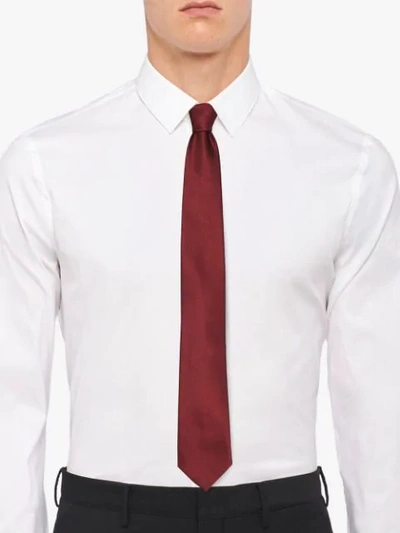Shop Prada Classic Tie In Red