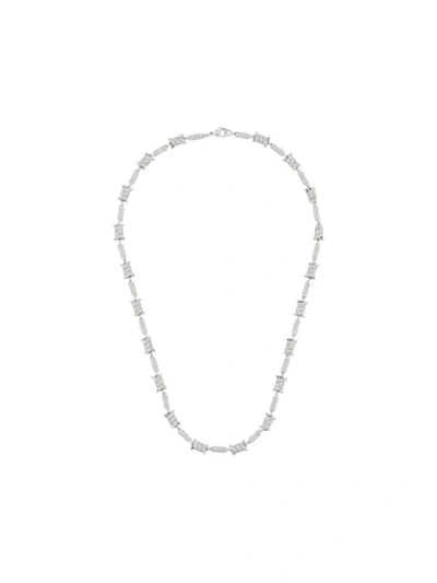 Shop Darkai Crystal Chainlink Necklace In Silver