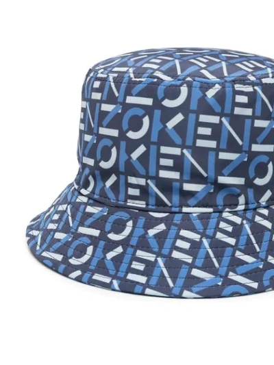 Shop Kenzo Logo-print Bucket Hat In Blue