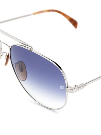 Shop David Beckham Eyewear Db 1004/s Full Rim Aviator Sunglasses In Silver