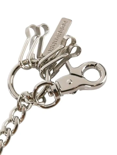 Shop Dsquared2 Chain Keyring In Silver