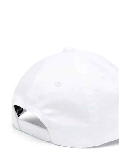 Shop Emporio Armani Raised Logo Baseball Cap In White