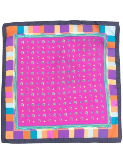 Shop Etro Paisley-print Silk Pocket Square In Purple