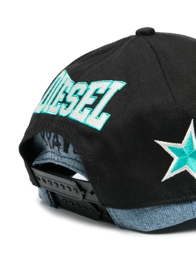 Shop Diesel Logo Patch Cap In Blue