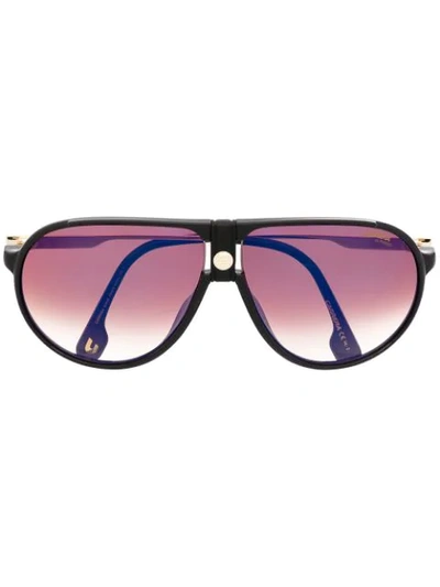 Shop Carrera Flat-top Sunglasses In Gold