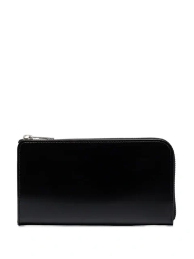 Shop Maison Margiela Four-stitch Detail Wallet In Black