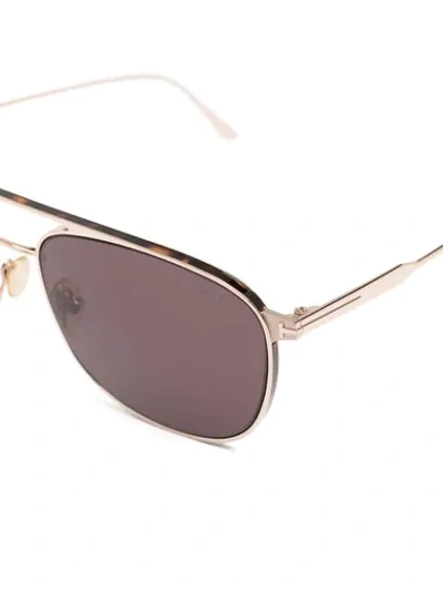 Tom Ford Jake 56mm Rose Gold Navigator Sunglasses In Gold