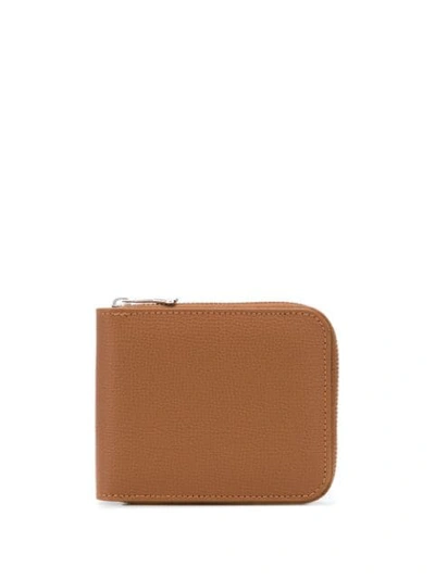 Shop Ami Alexandre Mattiussi Ami De Coeur Puller Zipped Wallet In Brown