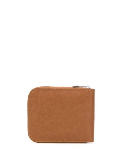 Shop Ami Alexandre Mattiussi Ami De Coeur Puller Zipped Wallet In Brown