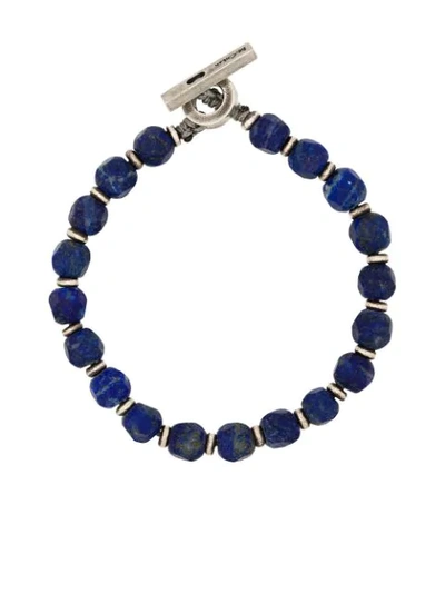 Shop M Cohen Lapis Lazuli Beaded Bracelet In Silver