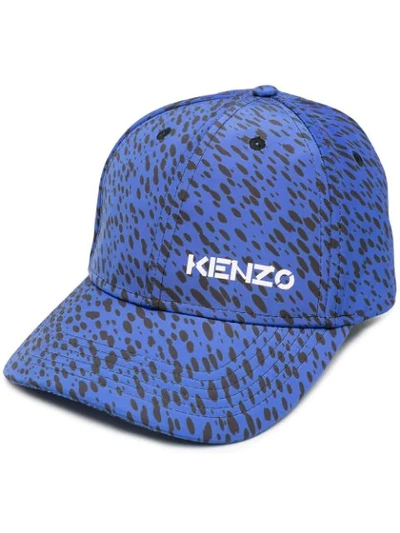 Shop Kenzo X Kansai Yamamoto Leopard-print Baseball Cap In Blue