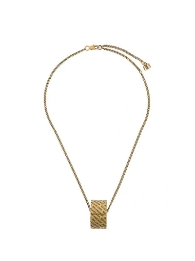 Shop Balenciaga Skate Necklace In Gold