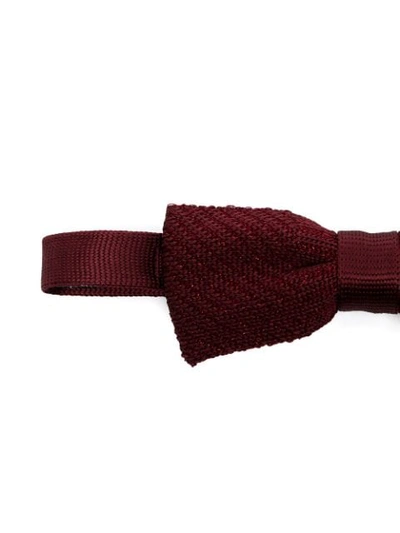 Shop Paul Smith Metallic-thread Bow Tie In Red