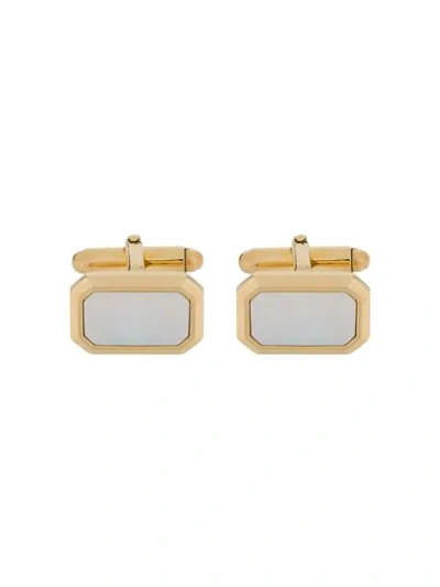 Shop Lanvin Stone Embellished Cufflinks In White