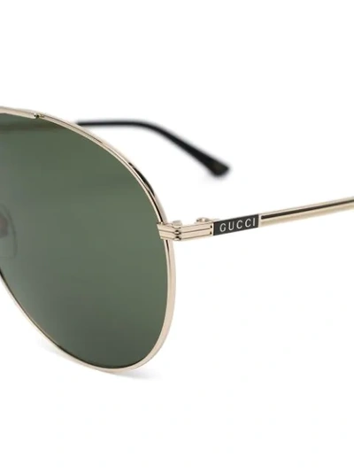 Shop Gucci Pilot-frame Logo Sunglasses In Gold
