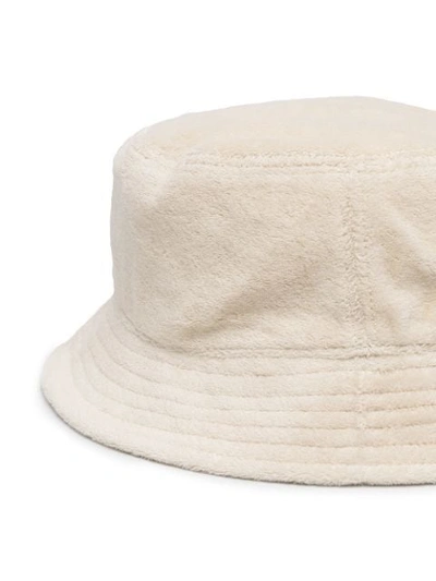 Gcds Logo Patch Terry-cloth Bucket Hat In Neutrals