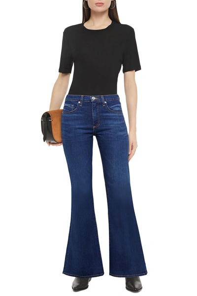 Shop Veronica Beard Beverly High-rise Flared Jeans In Dark Denim