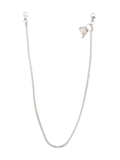 Shop Dsquared2 Logo Charm Chain In Silver