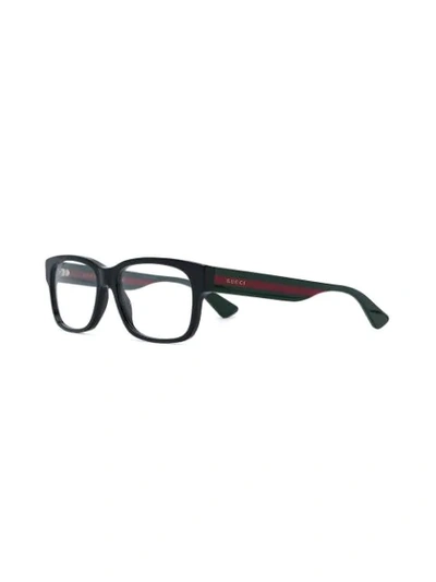 Gucci Rectangular Frame Glasses In Black