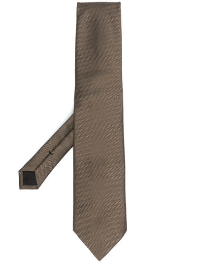 Shop Tom Ford Interwoven-design Neck Tie In Brown