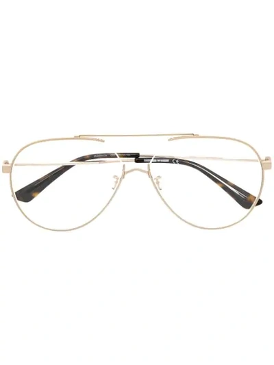 Shop Mcq By Alexander Mcqueen Aviator-frame Glasses In Gold