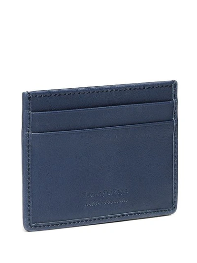 Shop Ermenegildo Zegna Pelletessuta™ Colour-block Card Holder In Blue