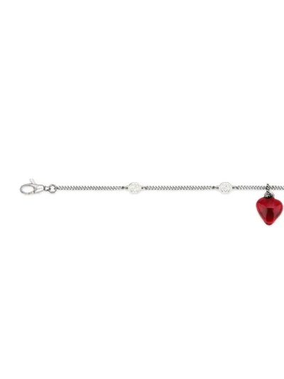 Shop Gucci Interlocking G Strawberry Bracelet In Silver