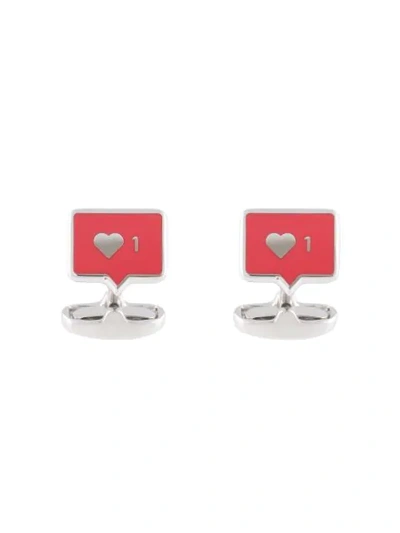 Shop Paul Smith Like Heart Cufflinks In Silver