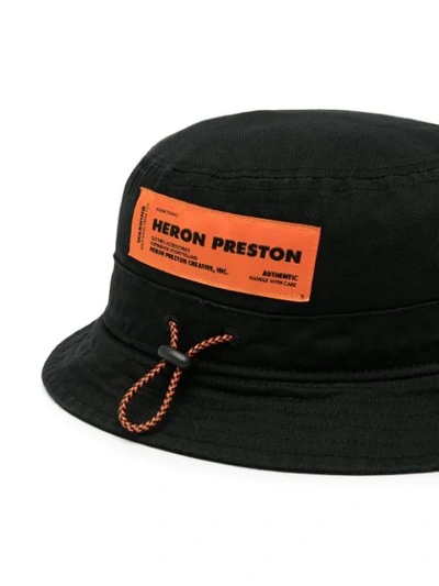 Shop Heron Preston Logo Patch Bucket Hat In Black