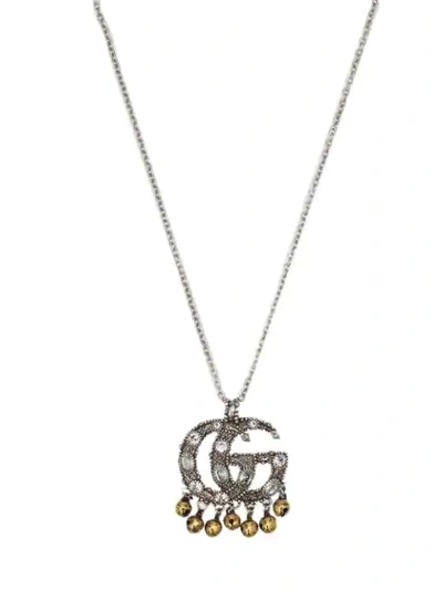 Shop Gucci Gg Marmont Necklace In Silver