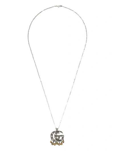 Shop Gucci Gg Marmont Necklace In Silver