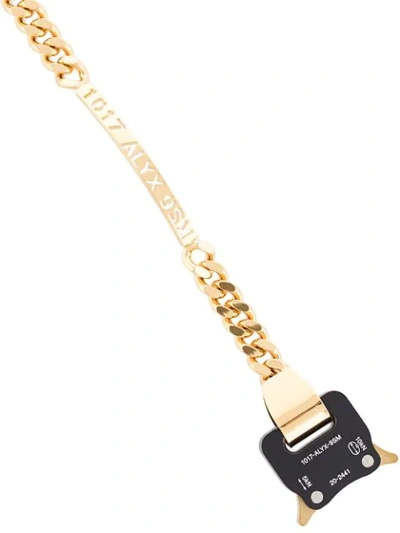 Shop Alyx Cut-out Logo Curb Chain Bracelet In Gold