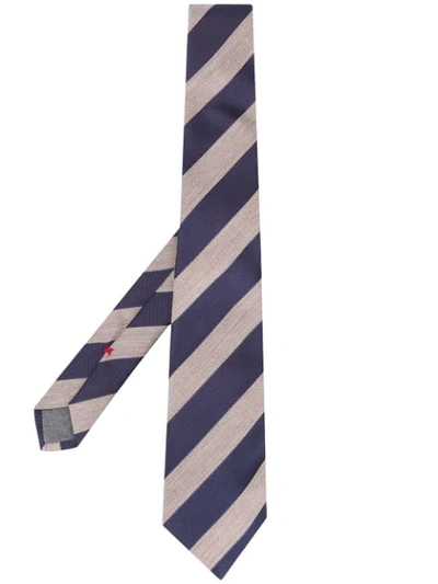 Shop Brunello Cucinelli Diagonal Stripe Tie In Blue