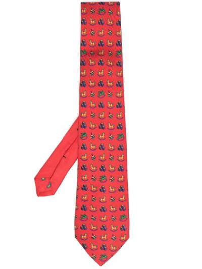Shop Etro Corbata Silk Tie In Red