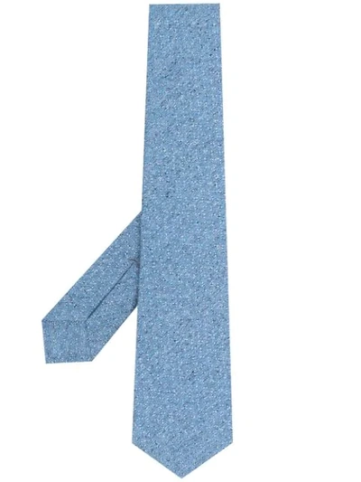 Shop Kiton Textured Finish Tie In Blue