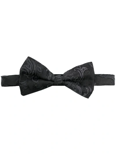 Shop Etro Paisley-jacquard Bow Tie In Black