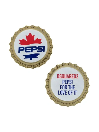 Shop Dsquared2 Pepsi Lid Badges In White