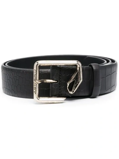Shop Just Cavalli Snake-buckle Belt In Black