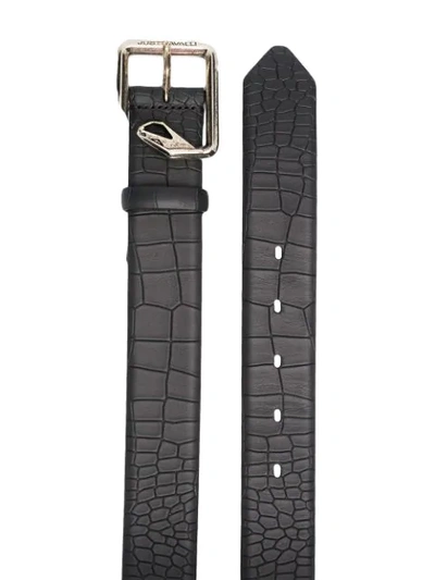 Shop Just Cavalli Snake-buckle Belt In Black