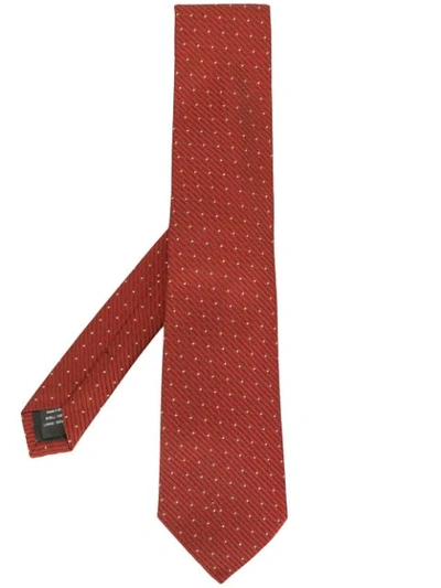 Shop Gieves & Hawkes Jacquard Silk Tie In Red