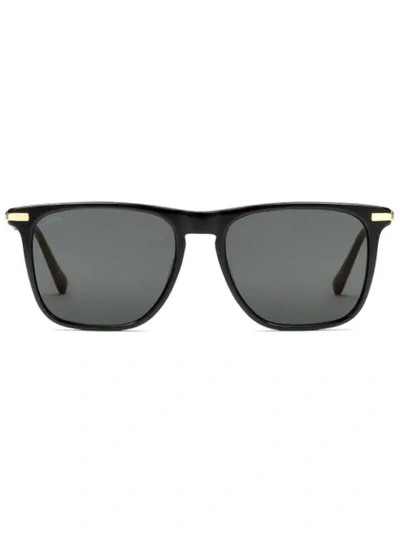 Shop Gucci 648662j0740 Square-frame Sunglasses In Black ,grey