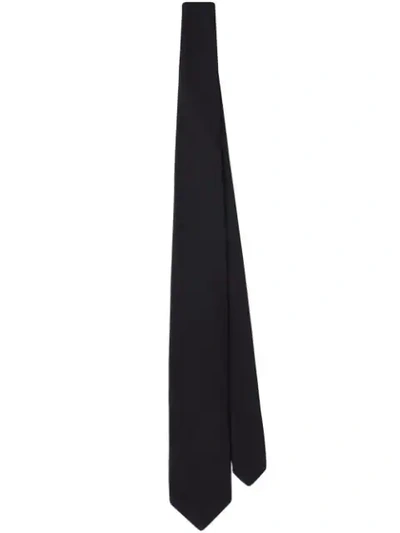Shop Prada Re-nylon Pointed-tip Tie In Black