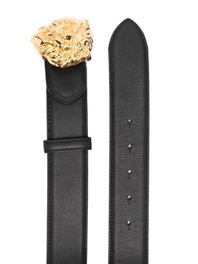 Shop Billionaire Lion Leather Belt In Black