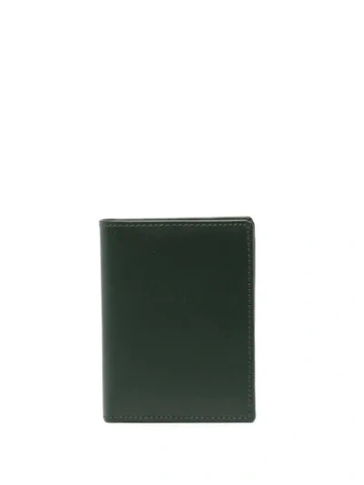 Shop Comme Des Garçons Leather Fold Wallet In Green