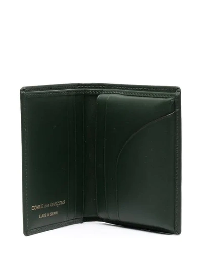Shop Comme Des Garçons Leather Fold Wallet In Green