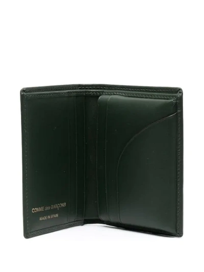 Comme Des Garçons Leather Fold Wallet In Green