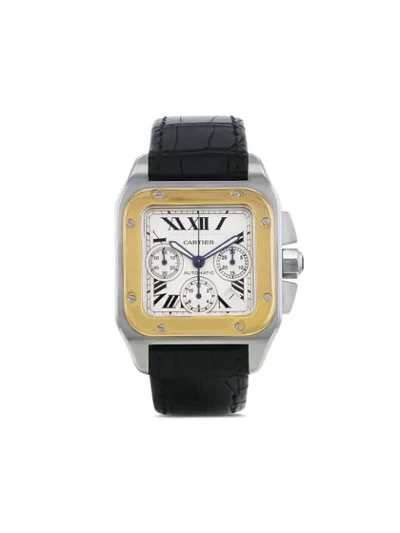 Pre-owned Cartier 2010  Santos-100 41mm In Neutrals